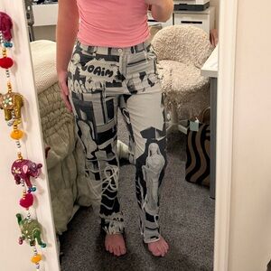 Miaou Graphic Fargo Pants in Stone Grey